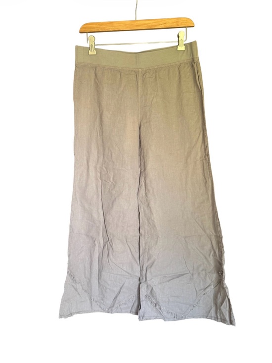 Wearables Pants - Wearables Wide Leg Taupe Linen-Blend Pants